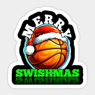 Merry Swishmas Basketball Christmas Sticker